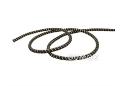 Gummiseile für Bungee-Trampoline und Fitness, 9mm, Gummigewebe/PES-Geflecht, schwarz-gelb, 
